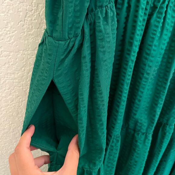 Torrid Green Textured Tiered Maxi Dress Sleeveless Adjustable Strap Boho Prairie - Picture 10 of 14